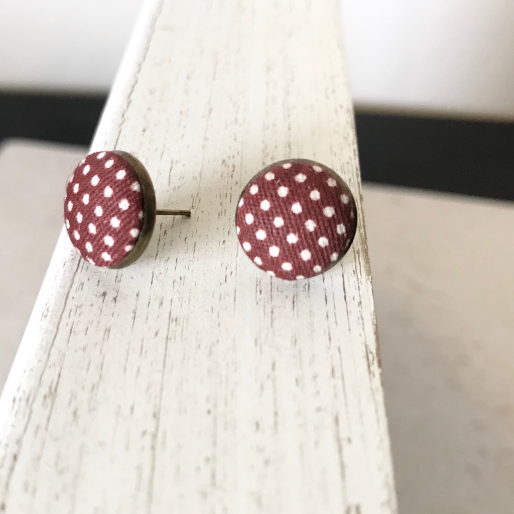 Polka Dot Brown And White Earrings 3/15